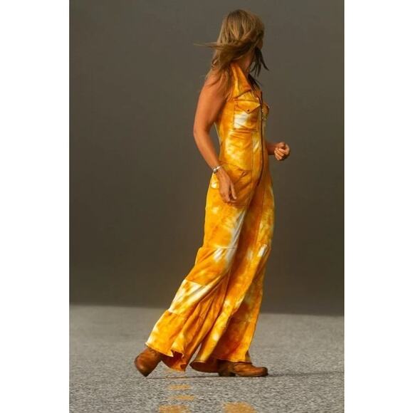 Autumn Teneyl Tie Dye Hooded Jumpsuit - Small Organic Soft Hippie Boho Wide Leg - Picture 3 of 16